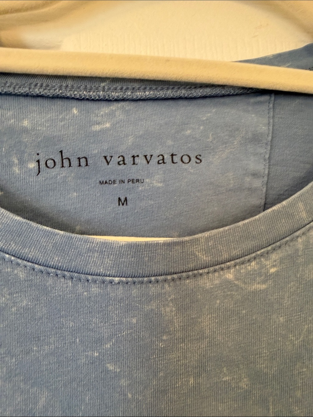 John Varvatos Men’s Blue Acid Wash / Marble Wash Crew Neck Tee Size M - Picture 2 of 8